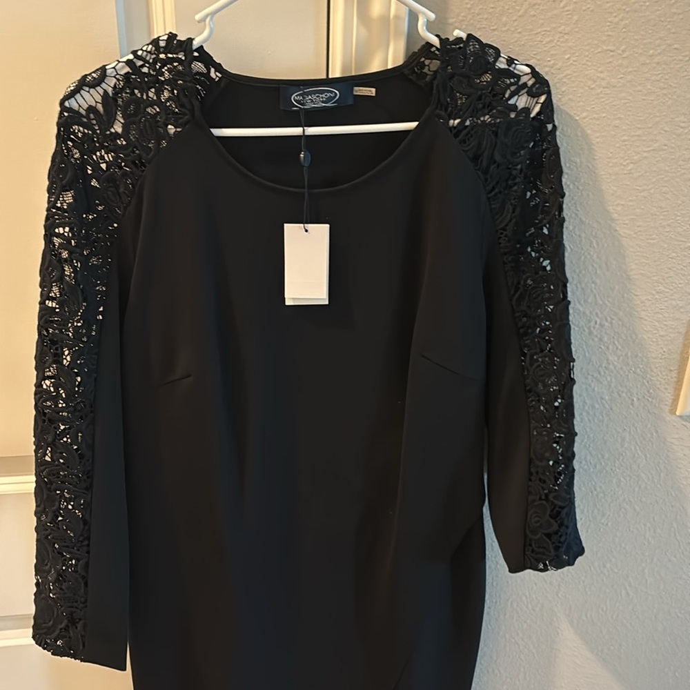 Magashoni NWT size 12 black formal floral dress - Picture 4 of 5